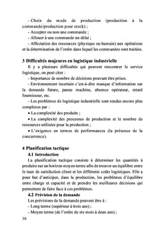Ordonnancement, planification et équilibrage des chaînes de production