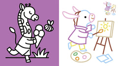 Coloriages à bords pailletés - Alex le T-rex