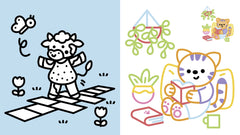 Coloriages à bords pailletés - Augustin le pingouin