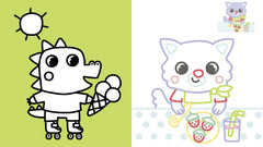 Coloriages à bords pailletés - Ninon le chaton