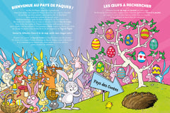 Où sont cachés le lapin et les oeufs de Pâques ?