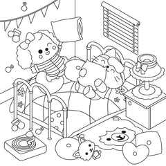 Coloriages mes petits amis avec 6 surligneurs - Si bien réunis !