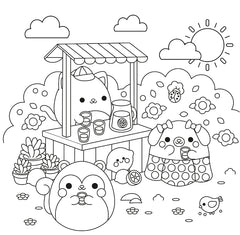 Coloriages mes petits amis avec 6 surligneurs - Si bien réunis !