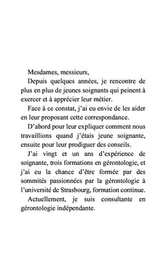 Quelques conseils aux jeunes soignants