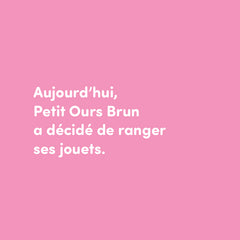 Petit ours brun range ses jouets
