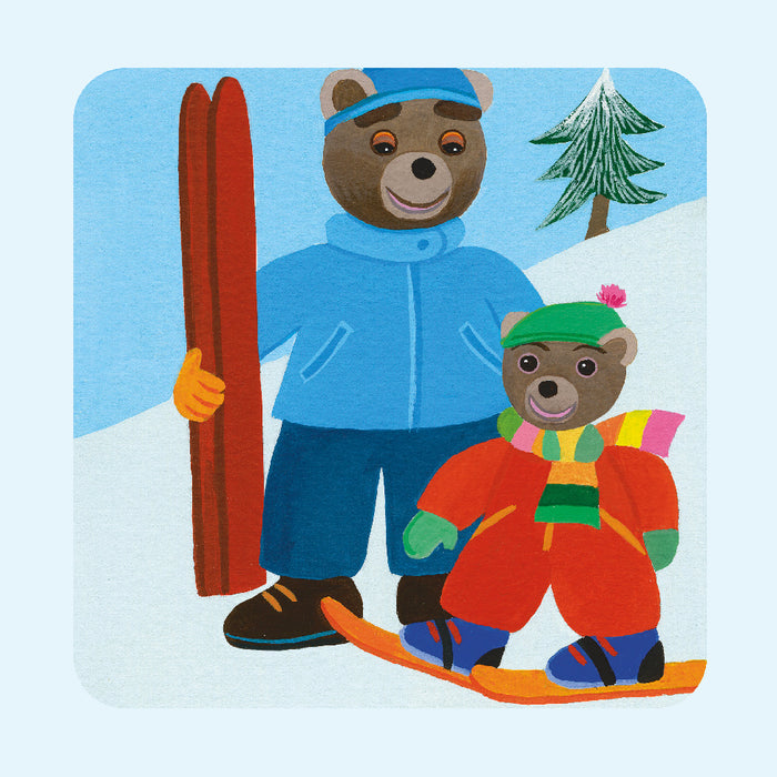 Petit ours brun découvre le ski