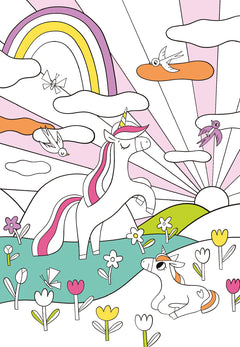 Coloriages licornes kawaii