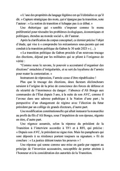 Du coup d'État à la transition
