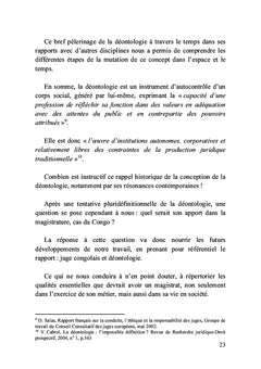 Le juge congolais devant les règles de déontologie : Mythe ou réalité
