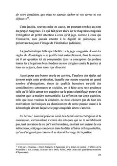 Le juge congolais devant les règles de déontologie : Mythe ou réalité