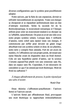 Une nouvelle approche de l'univers