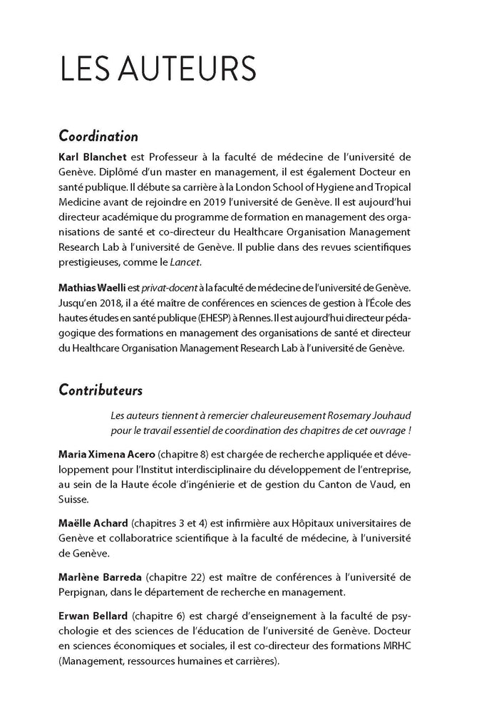 Management des organisations de santé