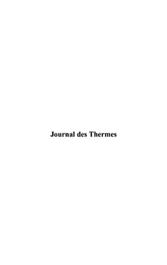 Journal des Thermes suivi de Les Nains verts