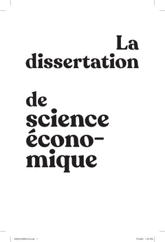 La dissertation de science économique