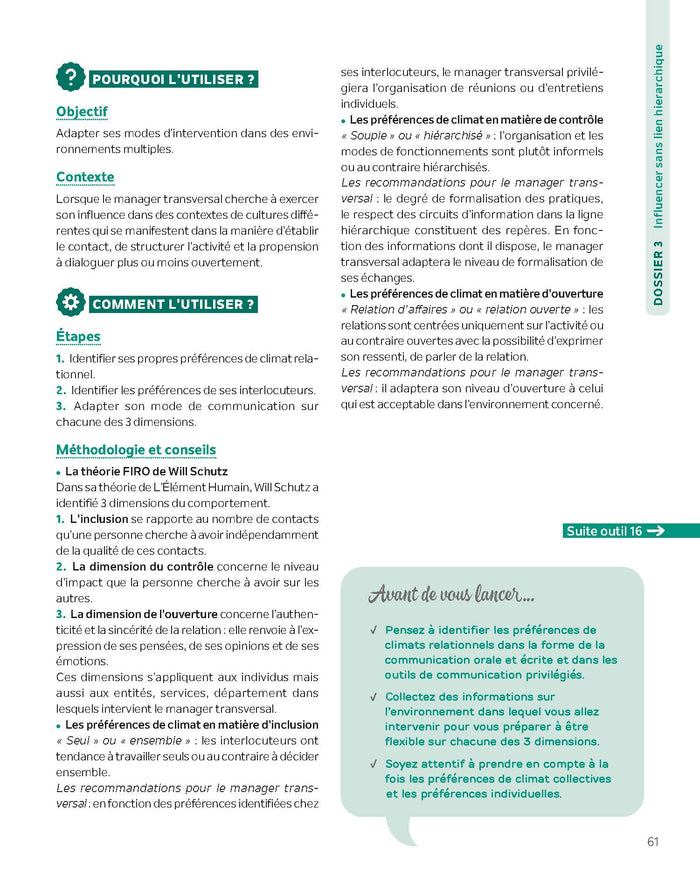 La Boîte à outils du Management transversal