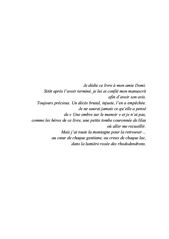 Une ombre sur le manoir