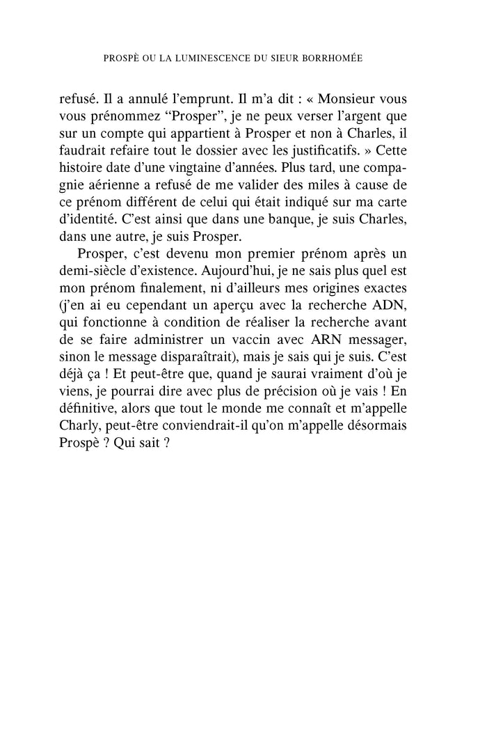 Prospè ou la luminescence du sieur Borrhomée