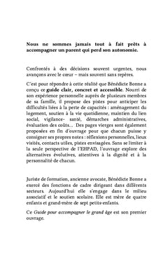 Guide pour accompagner le grand âge