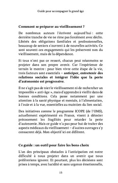 Guide pour accompagner le grand âge