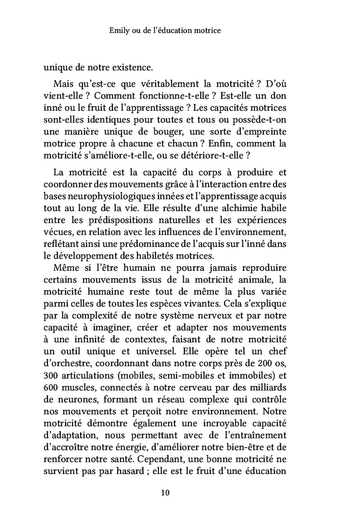 Emily ou de l'éducation motrice