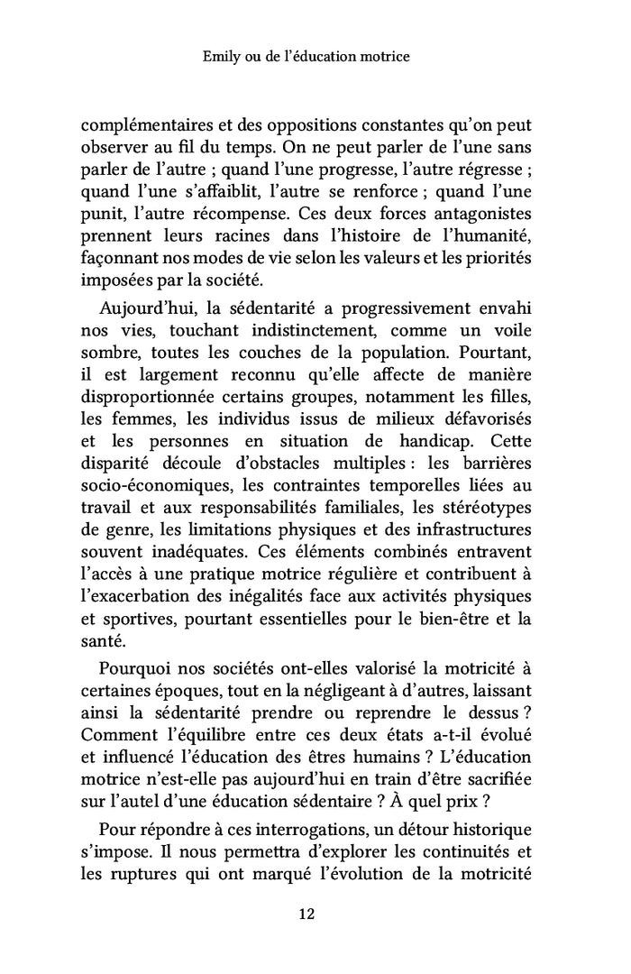 Emily ou de l'éducation motrice