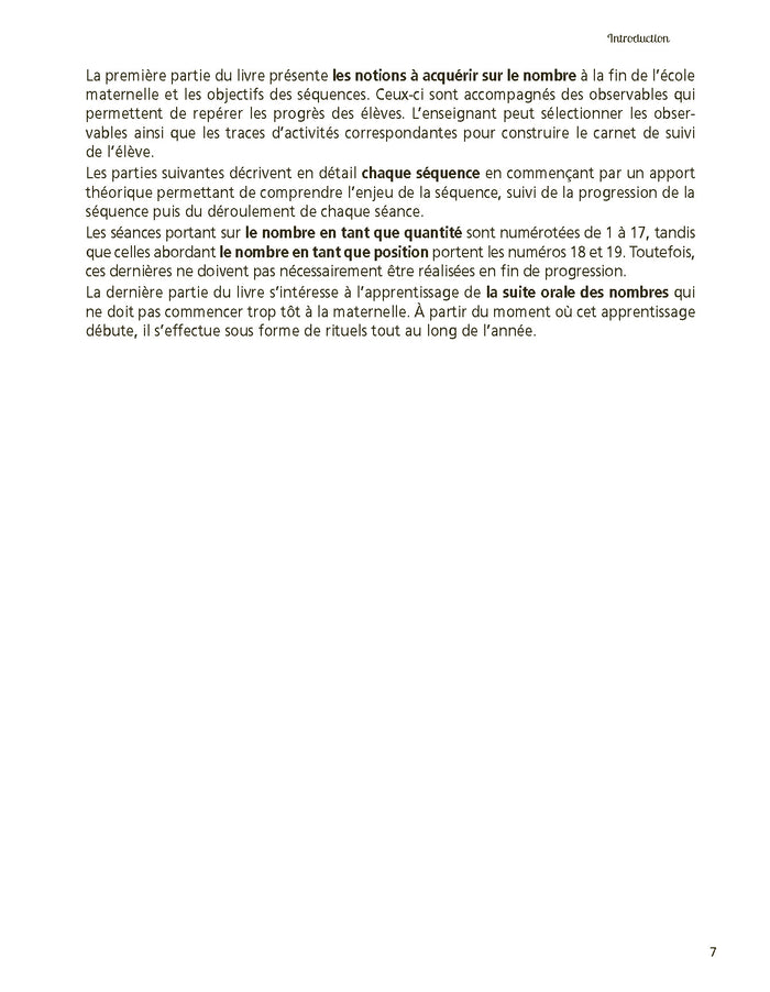 Enseigner le nombre à l'école maternelle PS, MS, GS