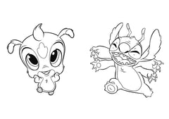 STITCH - Mes Coloriages avec stickers - Stitch et aliens - Disney