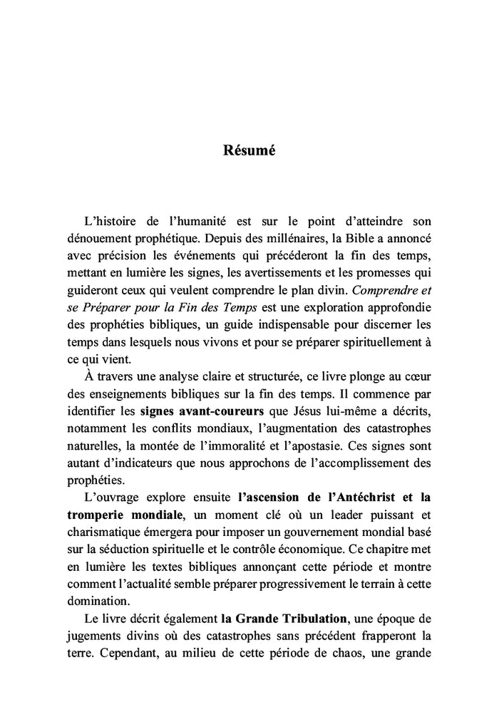 Comprendre et se préparer pour la fin des temps