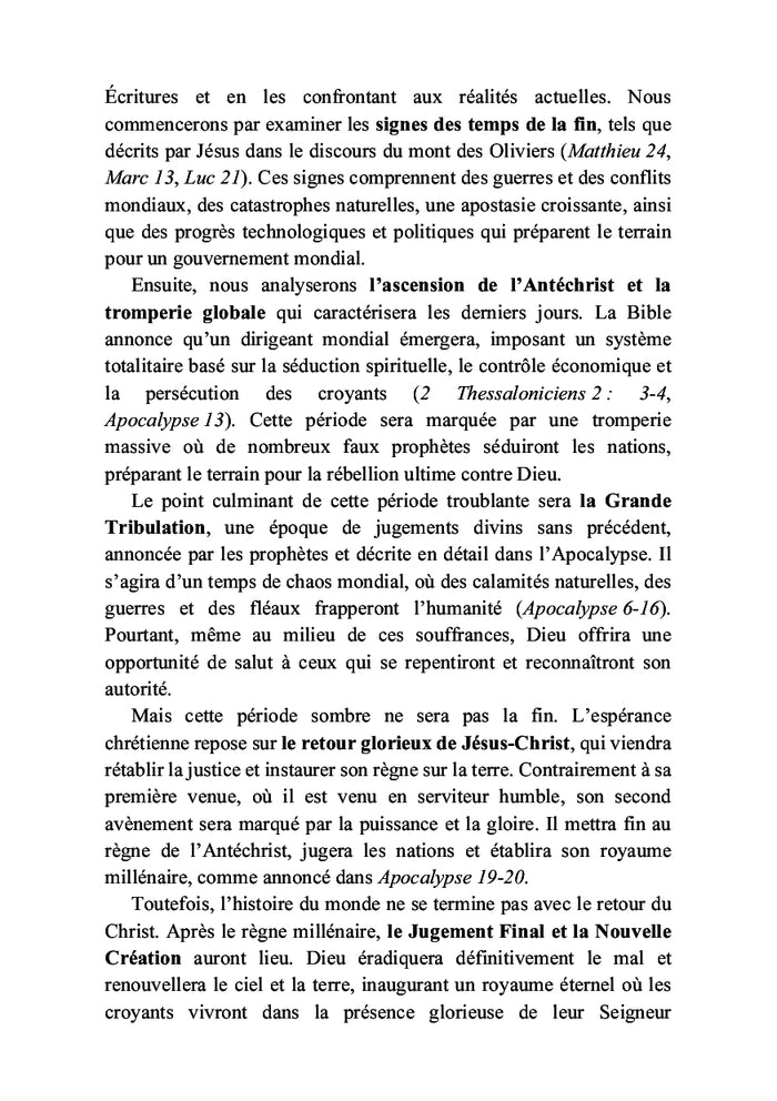 Comprendre et se préparer pour la fin des temps