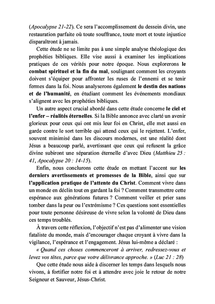 Comprendre et se préparer pour la fin des temps