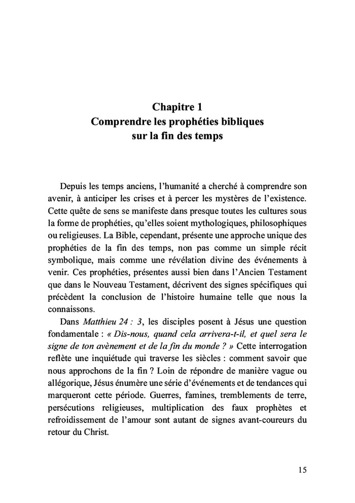 Comprendre et se préparer pour la fin des temps
