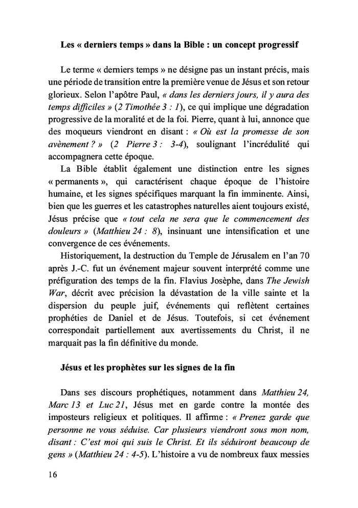 Comprendre et se préparer pour la fin des temps