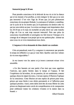 Il est urgent de vivre