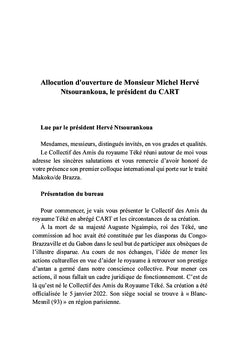 Premier colloque international sur les traités de Makoko et de Brazza