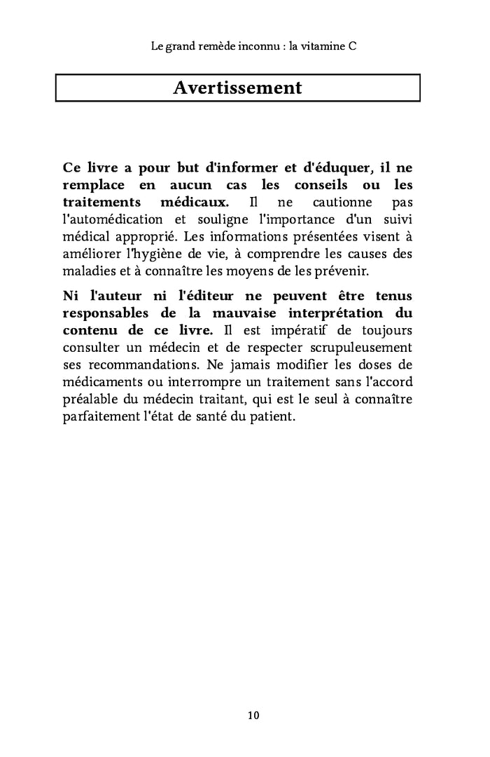 Le grand remède inconnu : la vitamine C