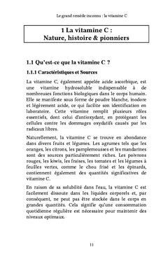 Le grand remède inconnu : la vitamine C