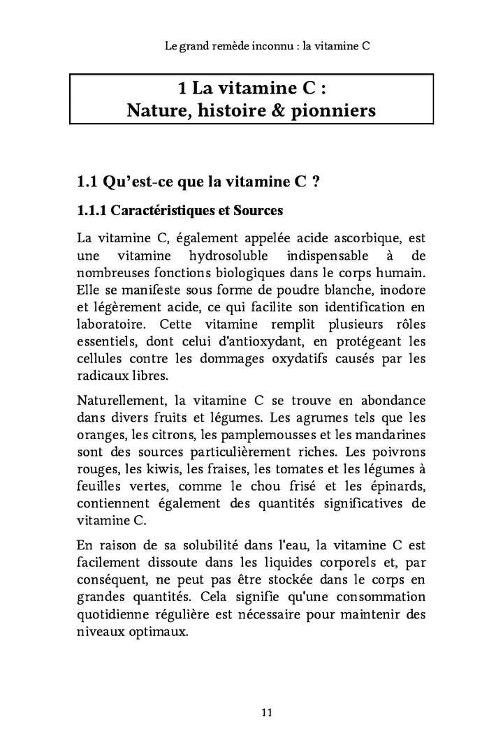 Le grand remède inconnu : la vitamine C