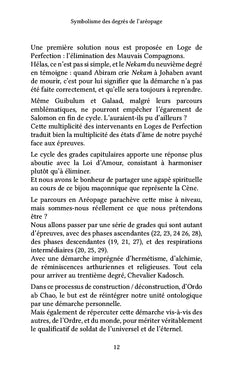 Symbolisme des degrés de l'aréopage
