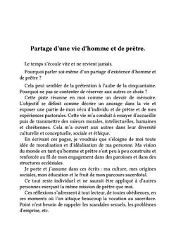 Partage d'une vie d'homme et de prêtre