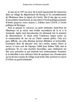 Partage d'une vie d'homme et de prêtre
