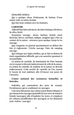 La sagesse des sauvages