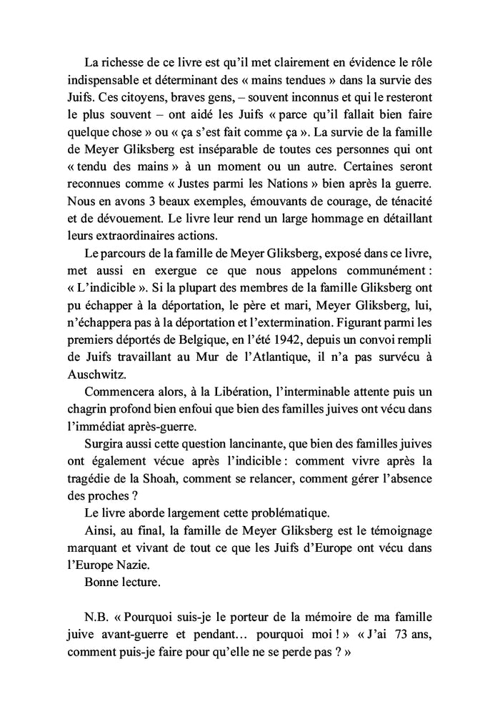 Je suis le porteur de mémoires