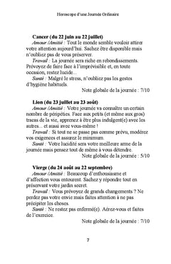 Horoscope d'une journée ordinaire
