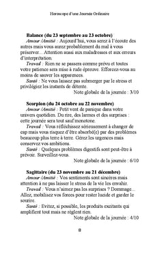 Horoscope d'une journée ordinaire