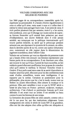Voltaire et les femmes de talent