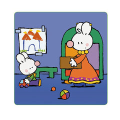 Petit Lapin Blanc range sa chambre