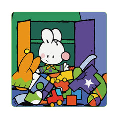 Petit Lapin Blanc range sa chambre