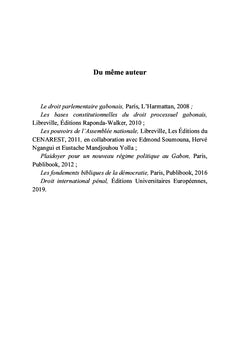 Droit constitutionnel gabonais et comparé
