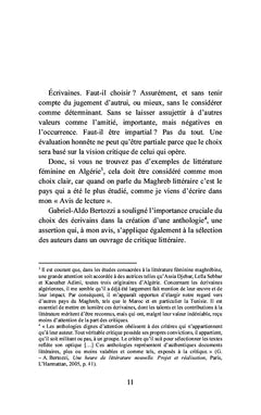 Choix de voix féminines dans la littérature contemporaine du Maghreb