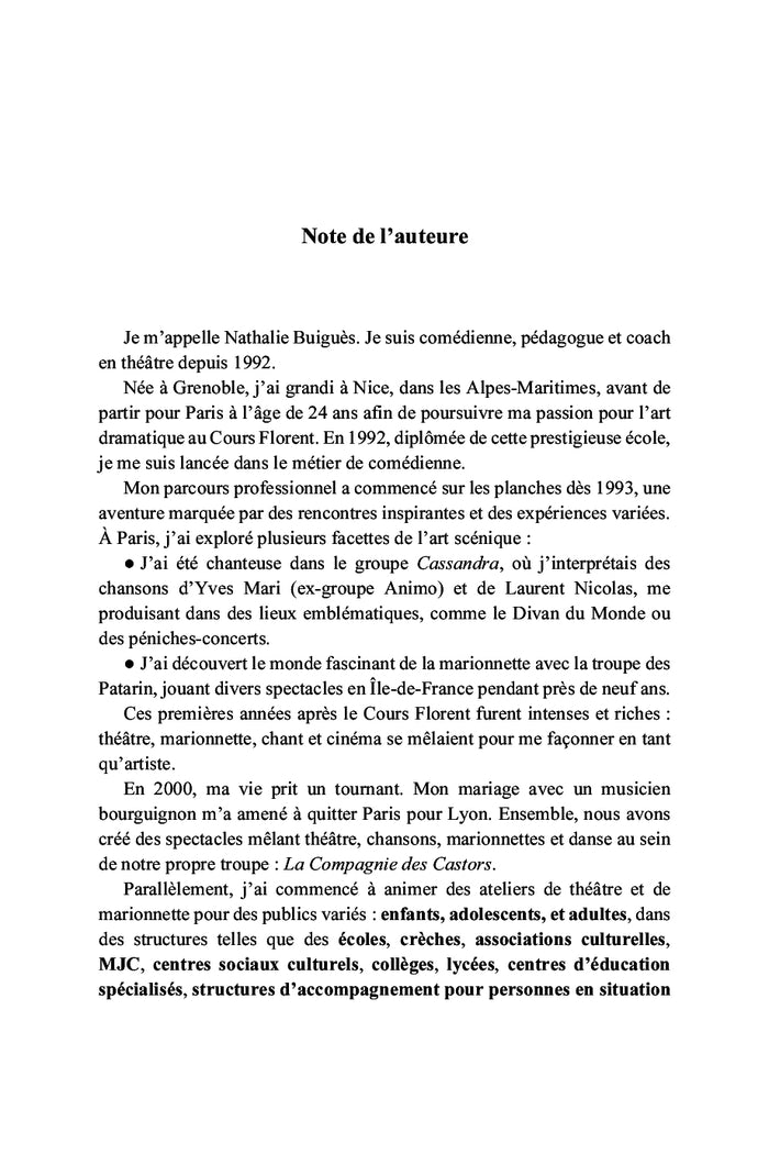 Atelier de théâtre pour les enfants